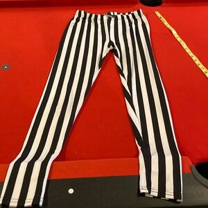 Black and White Striped leggings.